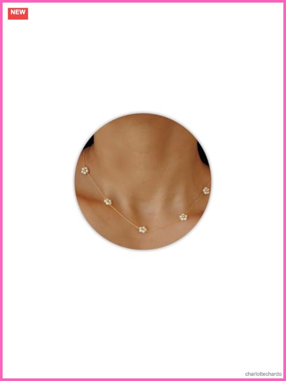 18k Gold Plated Daisy Pearl Necklace for Women, Handmade Jewelry
